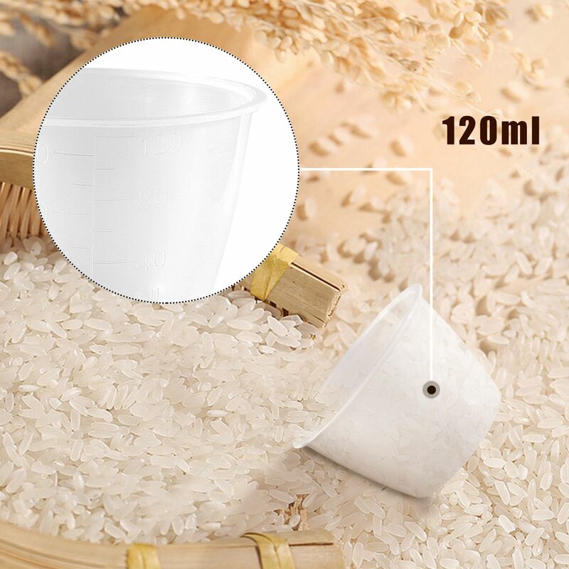 Plastikowa kuchenka elektryczna miarka ryżowa 120ml 2 szt. Przezroczysta biała
