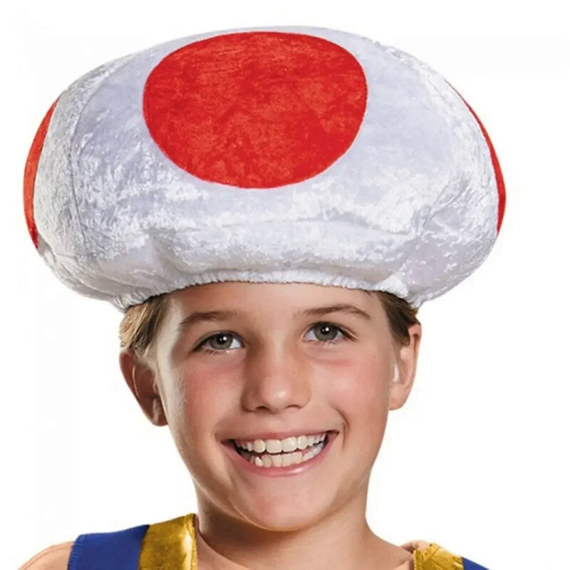 Halloween Cosplay Red Mushrooms Anime Character Toad Mushroom Hat Costumes Vest Pants Kids Boys Party Outfits Accessories Gift