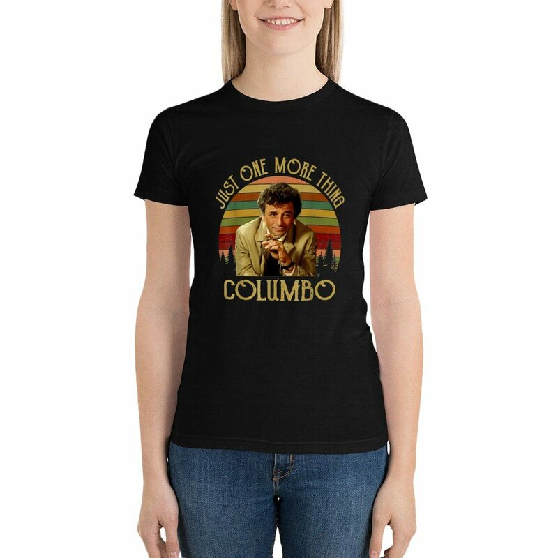 Camiseta Just-One-More-Thing-Columbo para mujer, ropa negra, camisetas para mujer