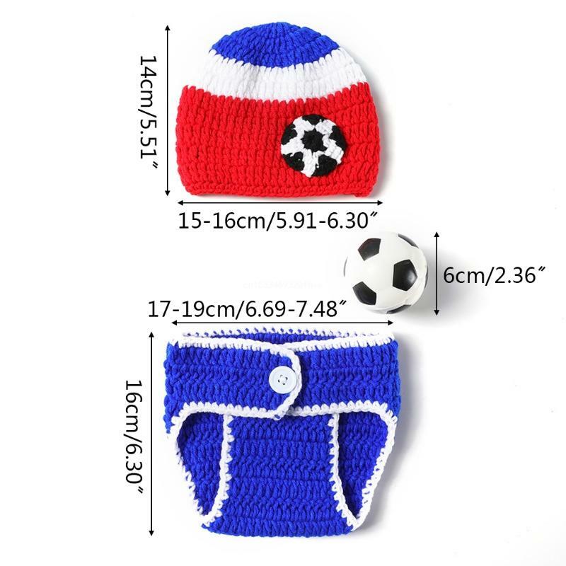 3-delige babyshorts hoed voetbalset pasgeboren fotografie rekwisieten outfits accessoires