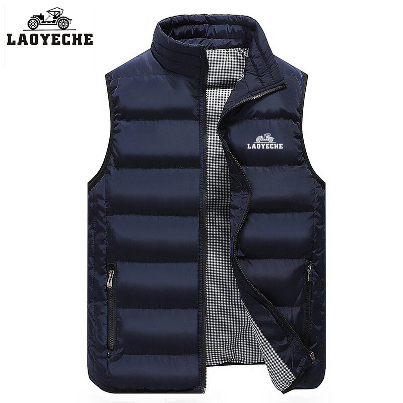 Laoyeche-Chaqueta de algodón grueso sin mangas para hombre, abrigo bordado de alta calidad, chaleco informal cómodo, Otoño e Invierno