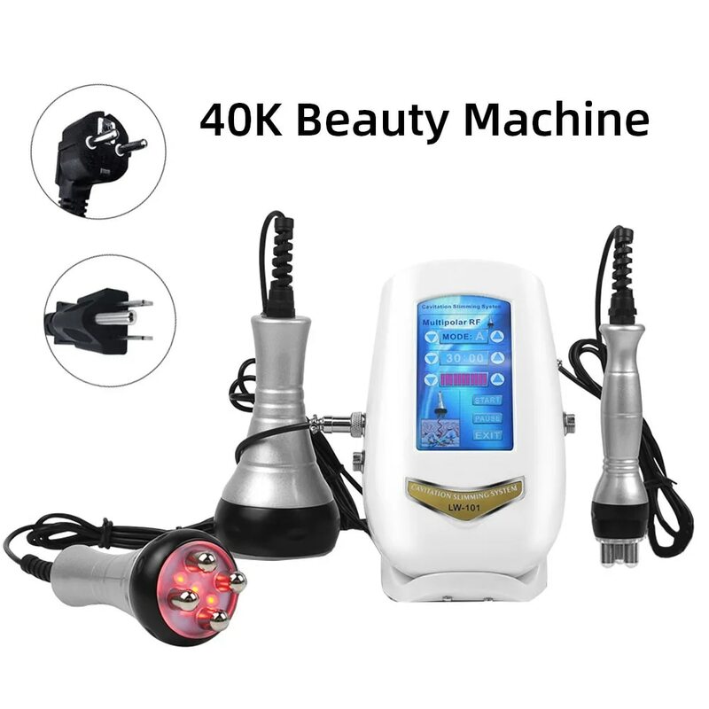 3in1 40K Cavitation Ultrasonic Weight Loss RF Skin Slimming Body Massage Shaping Beauty Instrument Accelerate Fat Metabolism