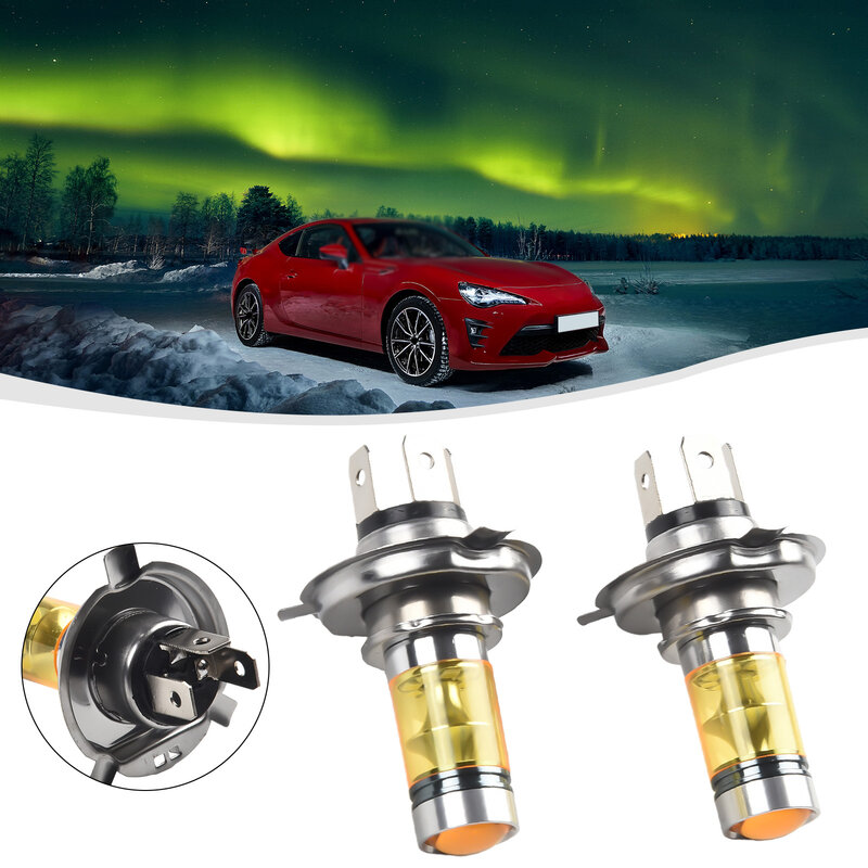 Lâmpadas de nevoeiro do carro, substituição universal do encaixe, acessórios do carro, H4, 6000K-6500K, 76x18mm, 2Pcs