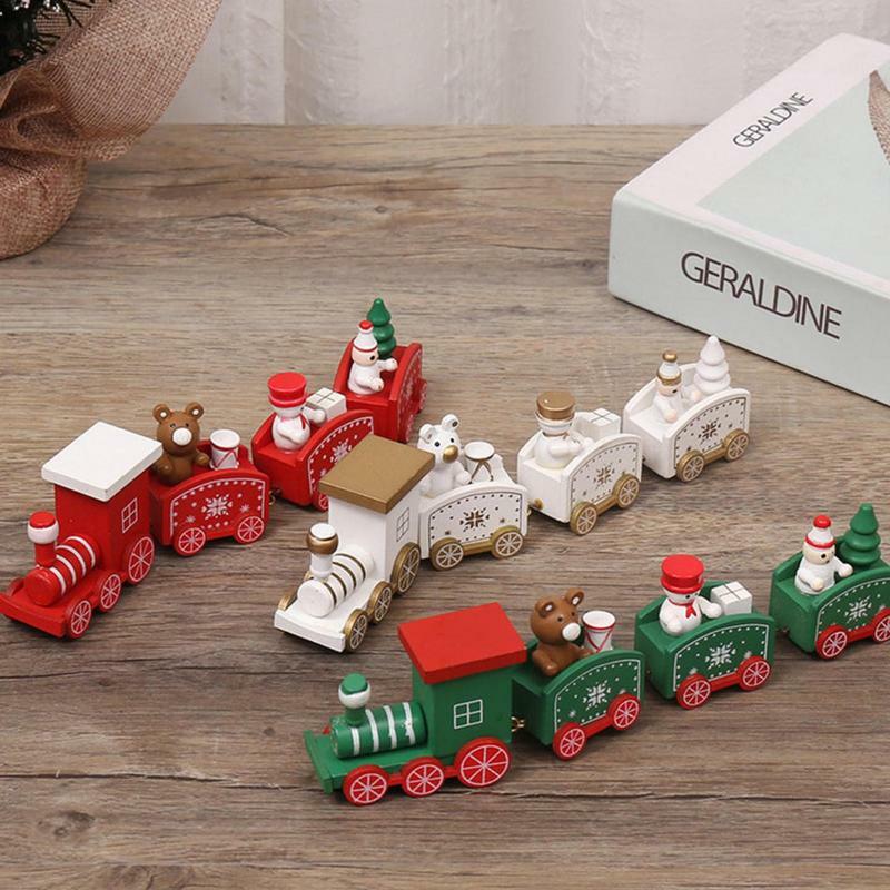 Tren de Navidad de madera para niños, adornos navideños para el hogar, regalos de Año Nuevo, 2022, 2023