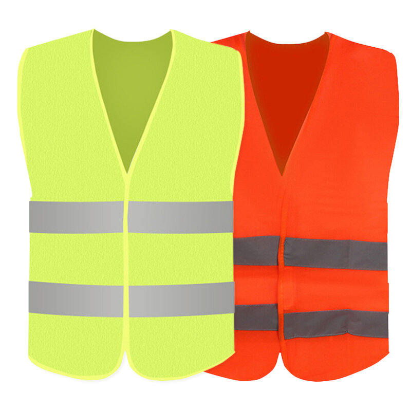 Chaleco de tira reflectante para coche, chaleco reflectante de emergencia para coche, traje de seguridad fluorescente verde y naranja