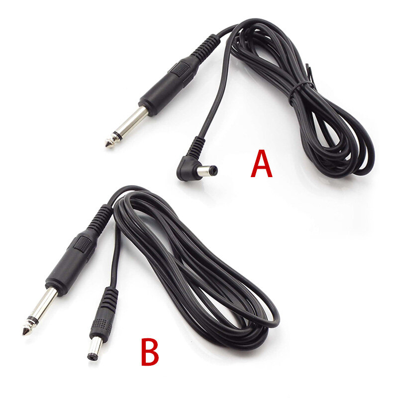 Soft Power Cable para Tattoo Machine, Audio Connection Adapter, microfone, guitarra acessórios, 6.5mm para DC, 6.5mm