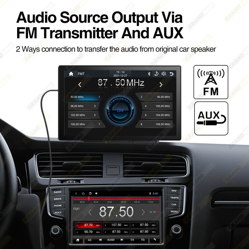 Pemutar Video Multimedia Radio mobil, Universal 9 inci Multimedia Radio mobil Android Auto untuk VW Nissan Toyota Audio layar sentuh