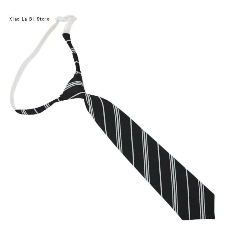 Teen Girl Striped Necktie Woman British Striped Pattern Neckwear Detachable Collar Removable Ties Costume Necktie XXFD