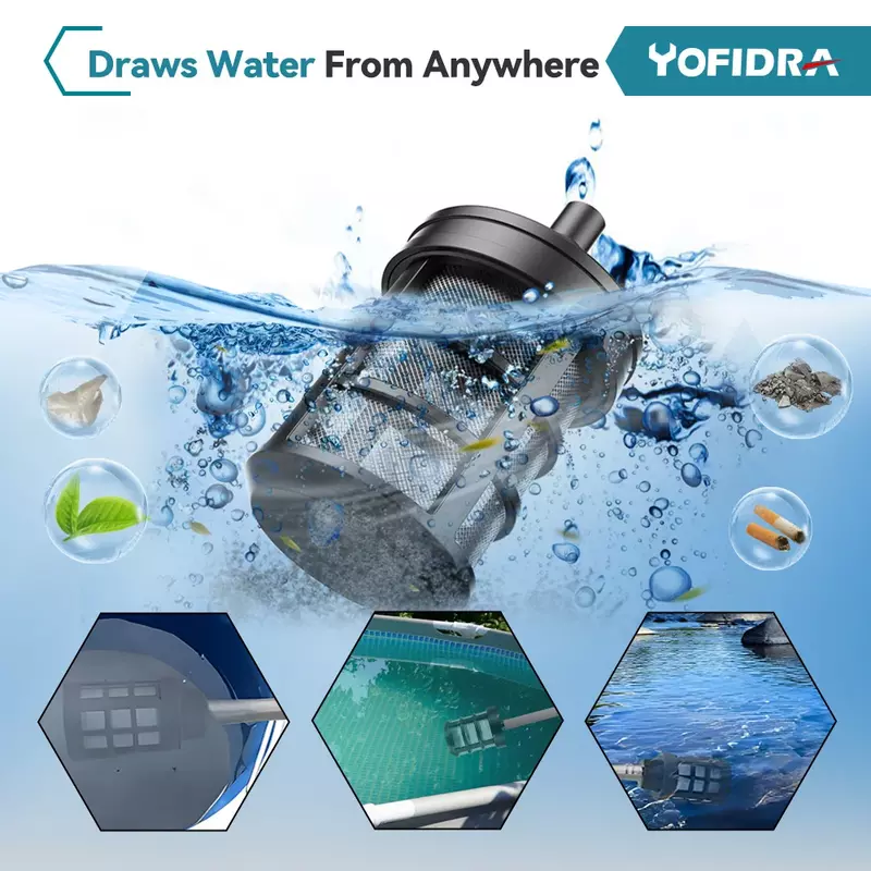 Yofidra-ブラシレス電動ウォーターガン,6-in-1ノズル,自動車洗浄,庭の散水,18Vバッテリー用,200バー