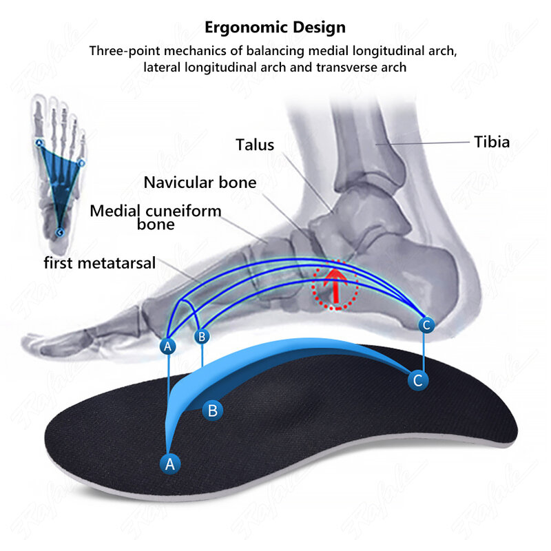 Koreksi nyeri kaki pereda nyeri kaki sol dalam untuk sepatu lengkungan dukungan sol untuk kaki datar pria wanita ortopedi Plantar Fasciitis