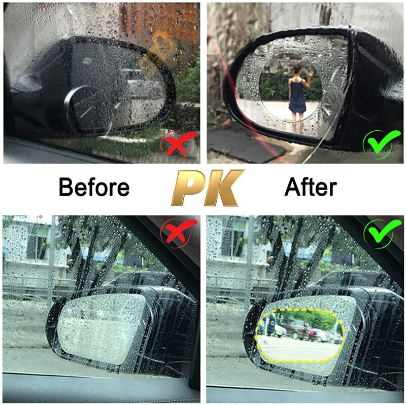 2 pezzi adesivo per Auto pellicola antipioggia per Auto specchietto retrovisore Auto specchietto retrovisore pellicola per pioggia vista chiara nei giorni di pioggia pellicola automatica