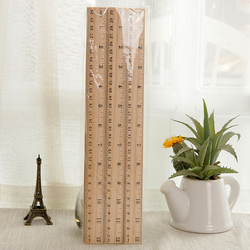 30 szt. Drewniane linijki dla dzieci luzem podwójna skala linijki pomiarowe dla dzieci luzem dla domu szkoła klasa biuro (30cm)