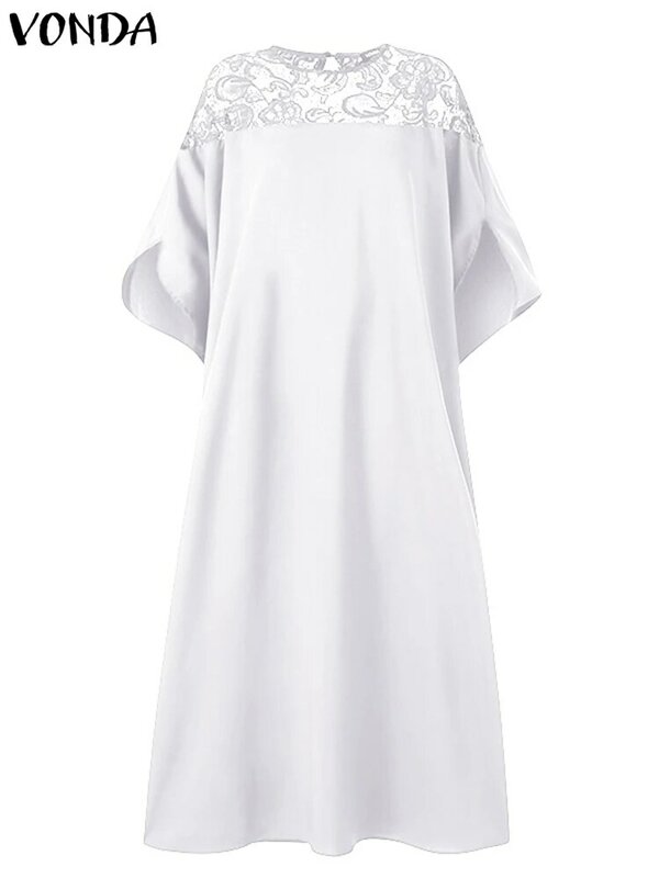 Женское богемное длинное платье-макси VONDA Y2K, летнее платье в стиле пэчворк, повседневное вечернее праздвечерние чное плиссированное платье...