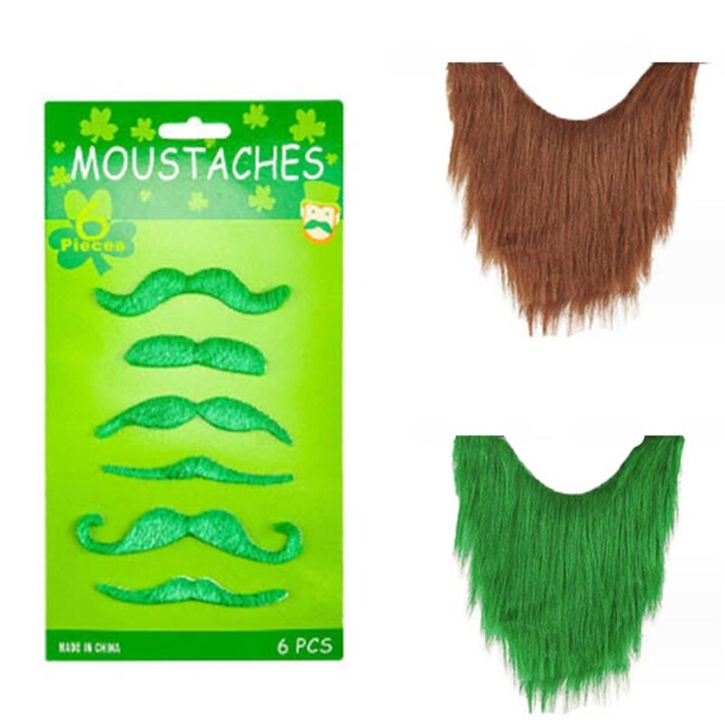 Fausse barbe longue pelucheuse, accessoires cosplay, fausse barbe d'halloween, moustaches amusantes