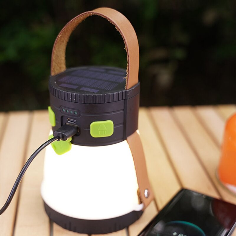 1Set LED Camping Lantern Multifunctional Lantern With Solar Panel,For Hurricane Emergency, Hiking, Outdoor