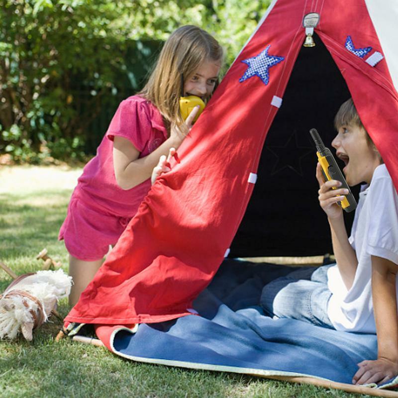 Handheld Walkie Talkies para crianças, Camping Brinquedos, ao ar livre, Idades 4-12, 200m Range, 2 pcs