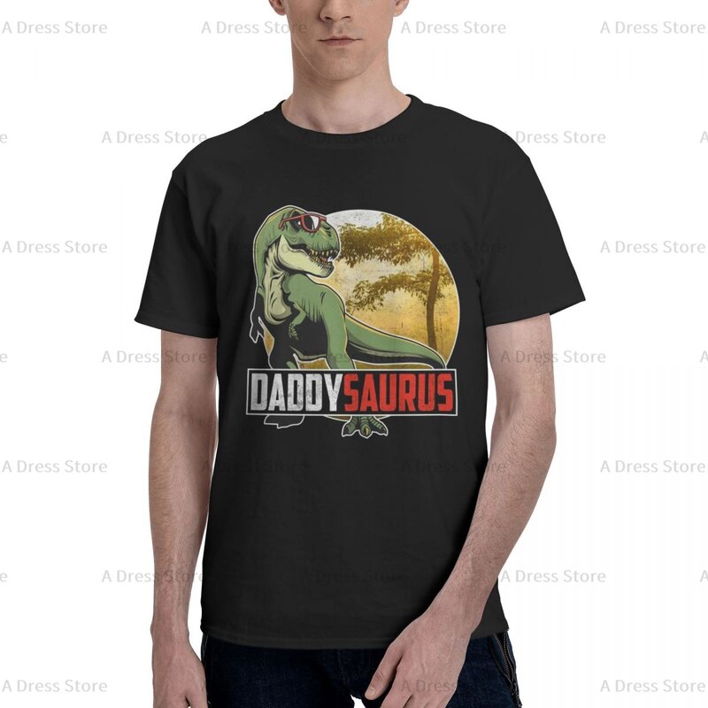Papasaurus 4 Camiseta de cuello redondo para hombre, moderna, con estampado de gran tamaño, manga corta, regalo para todo el año
