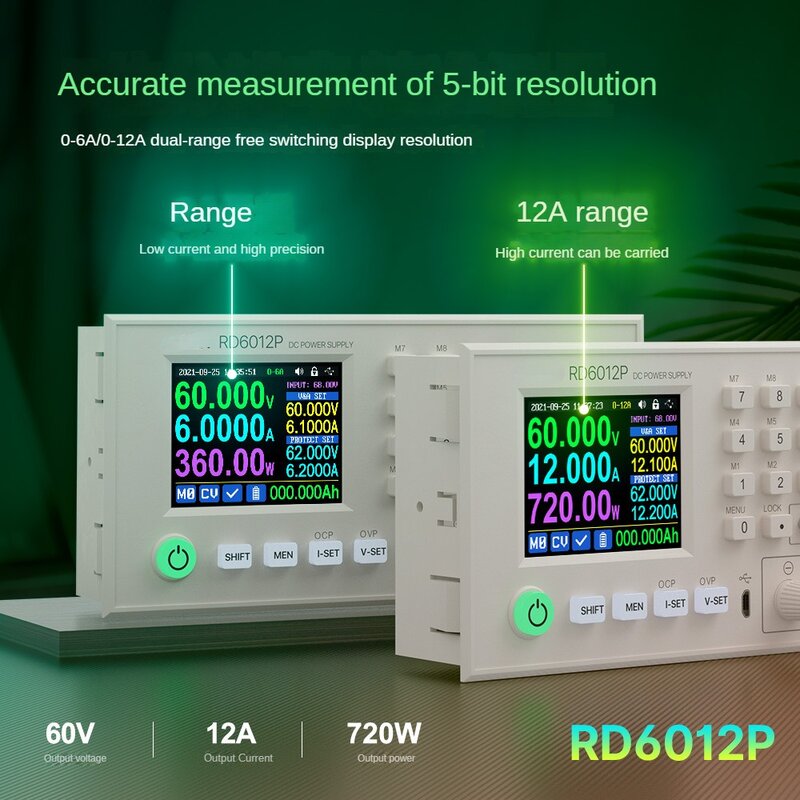 RD6012P DC regulated power supply, five position adjustable linear+switch, mobile phone computer maintenance power supply