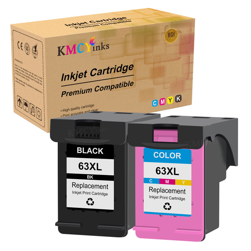 KMCYinks-Cartouche d'encre 63XL, compatible pour HP 63, Deskjet 1110, 2130, 2131, 2132, 3630, 5220, 5230