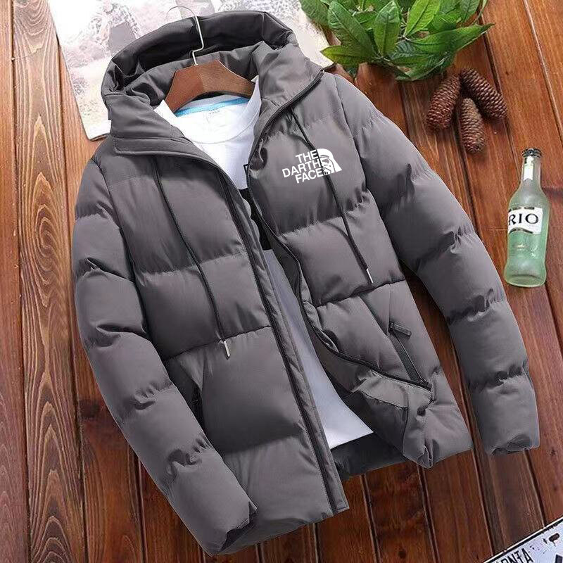 Nuova giacca da uomo, giacca moda invernale con cappello, giacca calda casual di grandi dimensioni