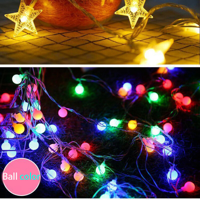 Guirxiété lumineuse LED de Noël dégradée en forme d'étoile, luminaire décoratif d'intérieur, idéal pour une chambre à coucher ou un mariage, 5m
