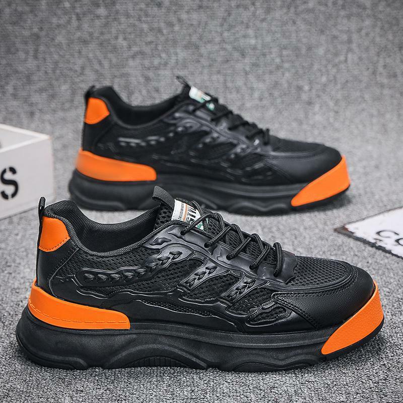 Sneakers Slip-on Mesh Full Black Men's Shoes Breathable Running Shoes Men's Fashion Shoes Casual Mesh Surface Shoes Men's