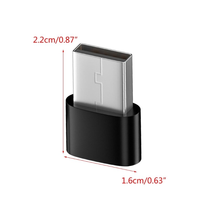 Metall-USB2.0-auf-Typ-C-Stecker-zu-Buchse-Konverter zum Anschluss von USB-Geräten an Typ-C-Geräte. Beständig gegen Korrosion
