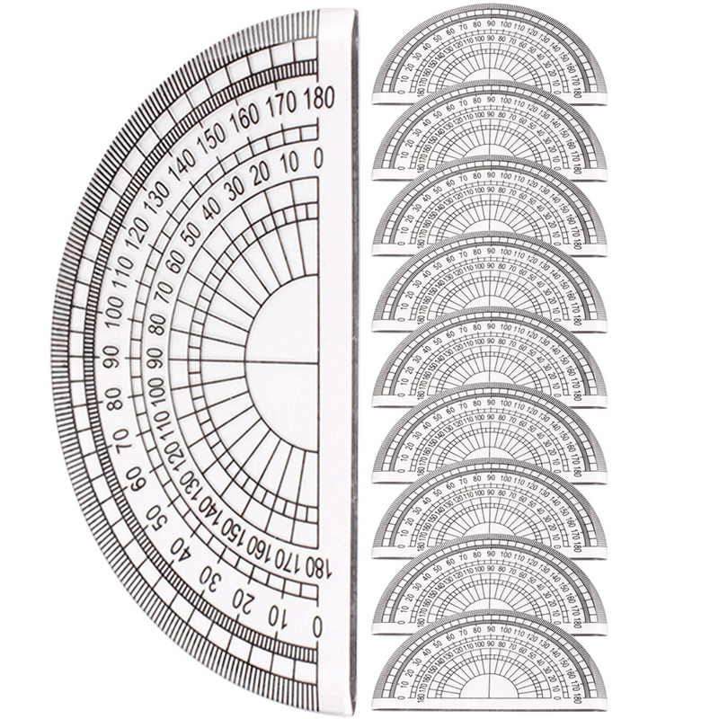 10 stücke Kunststoff Winkelmesser Mathe Winkelmesser Winkel messwerk zeuge 180-Grad-Winkelmesser für Studenten
