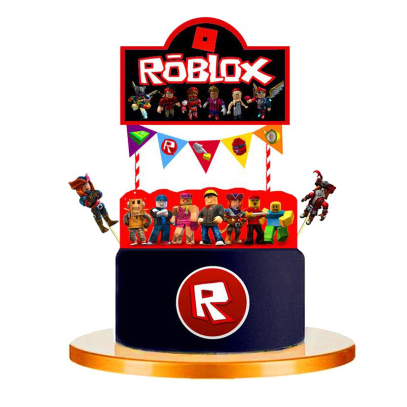 Roblox Theme Birthday Party Decoration for Children, Paper Cup, Plate, Gift, Packing Banner, Honeycomb, Tattoo Sticker, Supplies