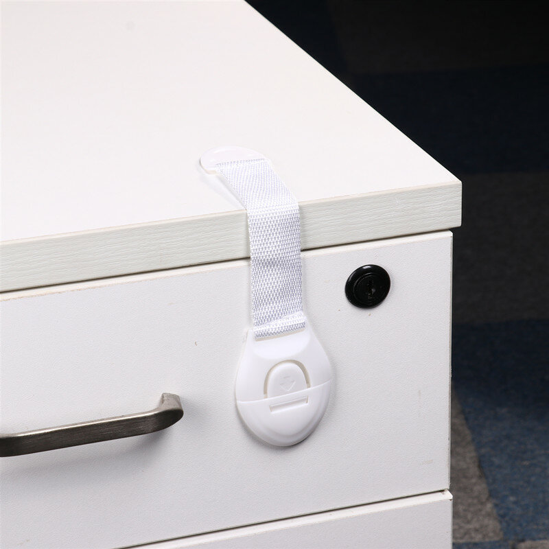 10pcs/Lot Drawer Door Cabinet Cupboard Toilet Safety Locks Baby Kids Safety Care Plastic Locks Straps Infant Baby Protection