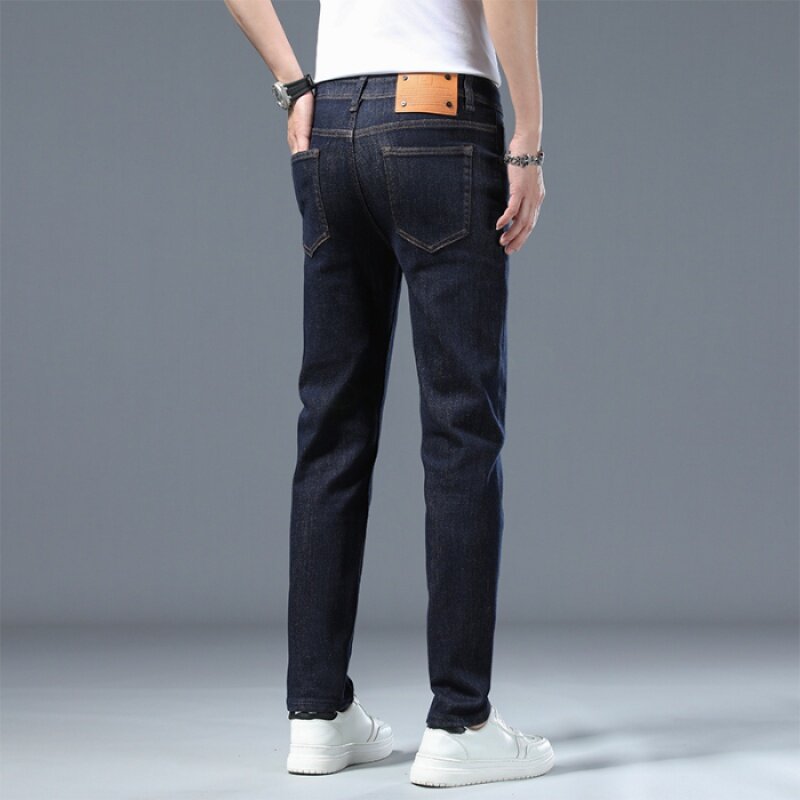 Calça jeans tingida tubo de vaca original masculino, slim fit skinny2024tendências primavera e verão, stretch estilo japonês