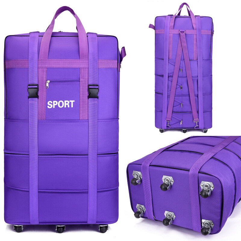 NEW Large Capacity Retractable Suitcase Universal Wheel Foldable Duffle Hard Travel Luggage Bags