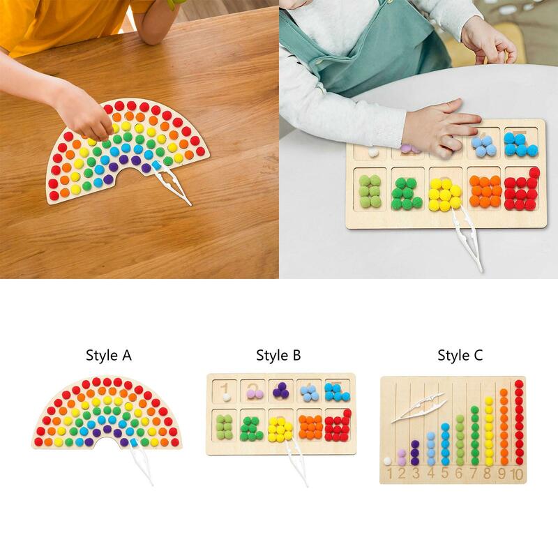 Montessori Board Beads Game for Math Learning for 3+ Years Old Preschool Activities Early Devlopment Counting Matching Game
