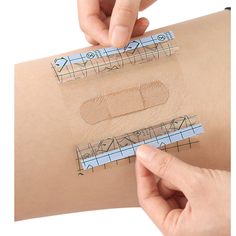 Cinta adhesiva médica transparente de Pu, 10 piezas, antialérgica, vendaje Medicinal para fijación de heridas, yeso impermeable
