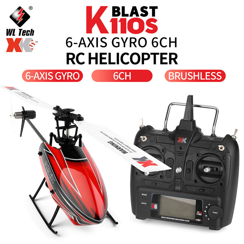 Wltoys XK K110S 6CH 3D 6G sistema telecomando giocattolo motore Brushless 2.4G RC elicottero BNF/RTF compatibile con FUTABA S-FHSS