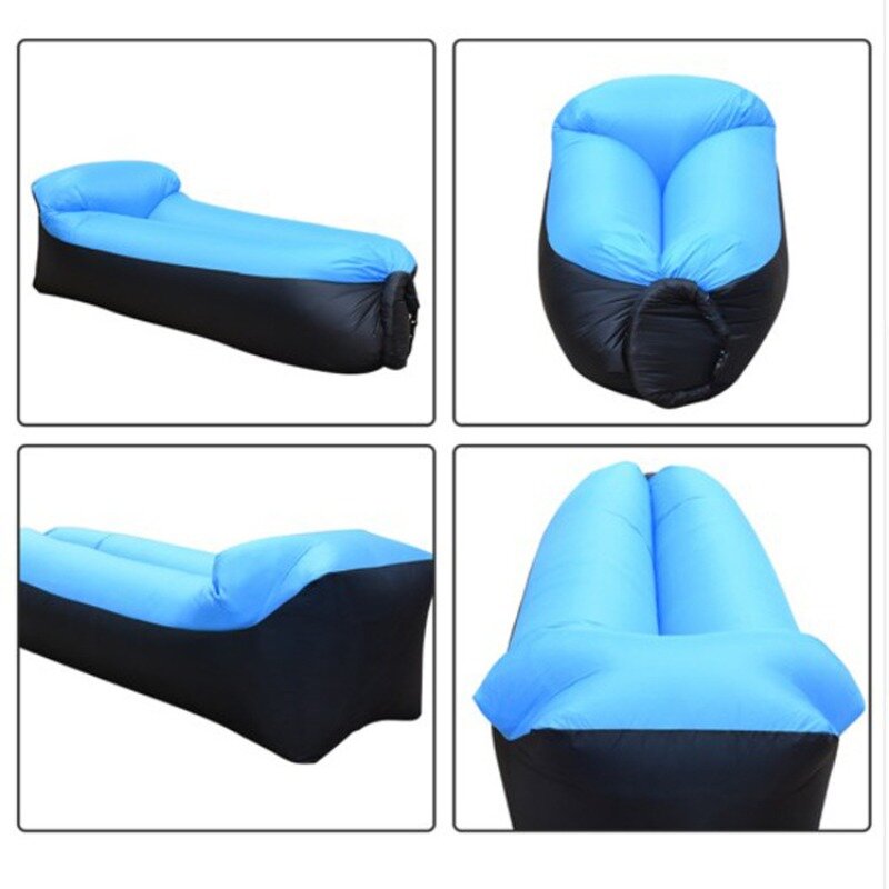 Portable Outdoor Inflatable Air Sofa Camping Inflatable Bed Cushion Sleeping Bags Lazy Beach Air Mattress Folding Lounger Chairs