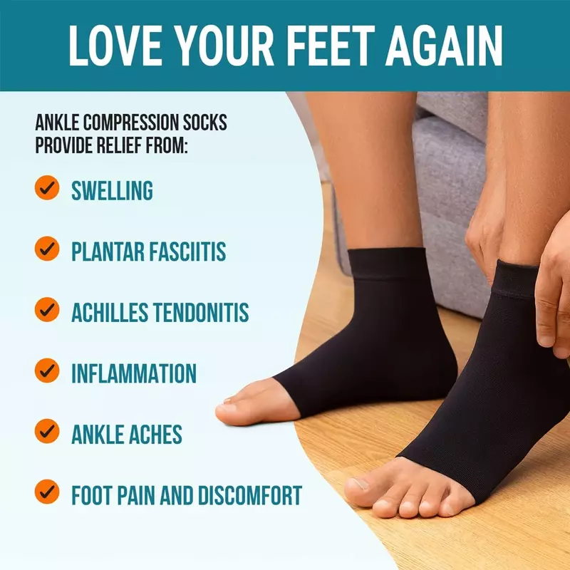 1 пара носков для мужчин и женщин, успокаивающие Компрессионные носки для облегчения невропатии, фиксации голеностопа, подошвенного фасциита, отека
