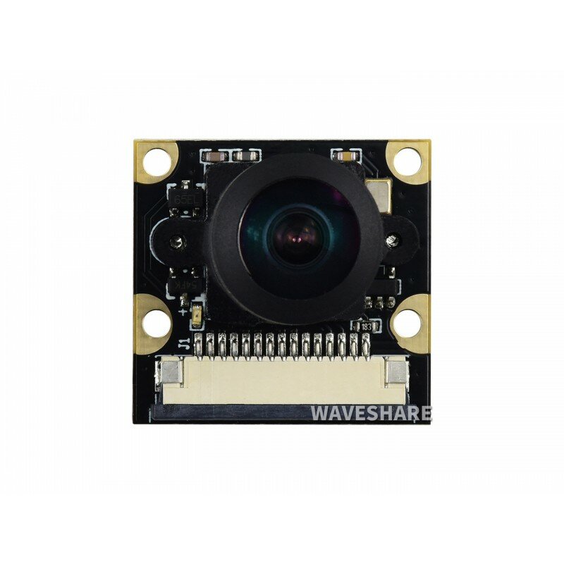 Câmera Waveshare-RPi com foco ajustável, lente Fisheye, OV5647-50 Million Pixel, G