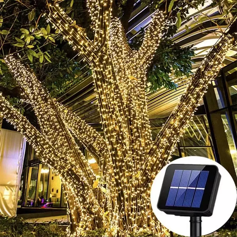 1 pacote solar luz da corda de fadas jardim à prova dwaterproof água ao ar livre lâmpada 6v guirlanda para natal festa feriado decoração casa