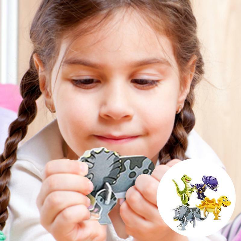 10 buah puzzle Montessori mainan papan ambil tangan Jigsaw mainan edukasi bayi kartun hewan puzzle 3D