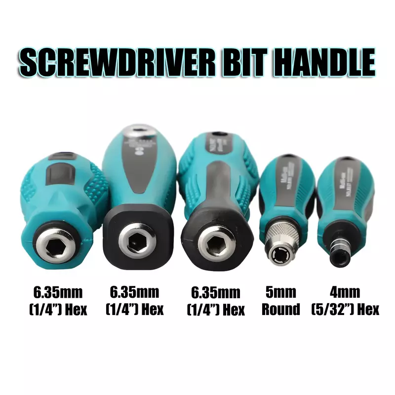 Bits Screw Driver Titular, adaptador de travamento automático, Bits chave de fenda, chave soquete, ferramentas manuais, 4mm, Hex, 5mm, 1/4"
