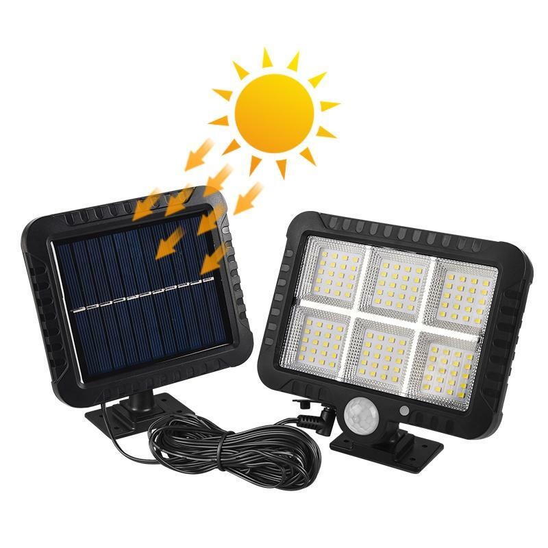 Outdoor impermeável Solar LED Lights, PIR Sensor de Movimento, Powered by Sunlight, Wall Street Lamp, Home Garden, COB