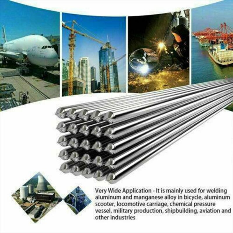 10Pcs Aluminium Welding Rods Wire 2.0mm 1.6mm Diameter Brazing Easy Melt Solder Low Temperature 330mm Length Welding Supplies