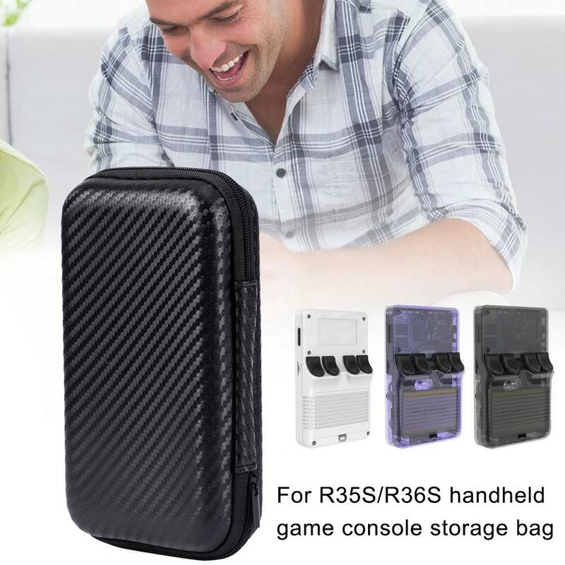 Tas penyimpanan hitam untuk permainan R35s konsol untuk R36s tas perjalanan kapasitas besar pelindung tas tangan tahan debu Y0a0