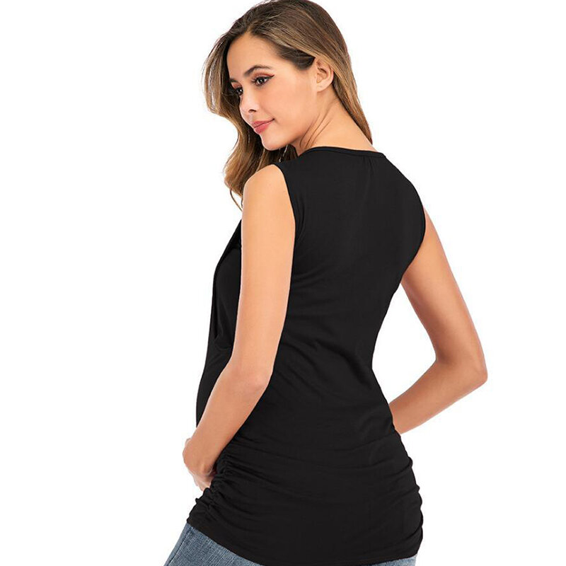 Nowa koszulka ciążowa podkoszulki koszulka do karmienia piersią letnie tanki dla kobiet w ciąży koszulka do karmienia piersią ciążowych