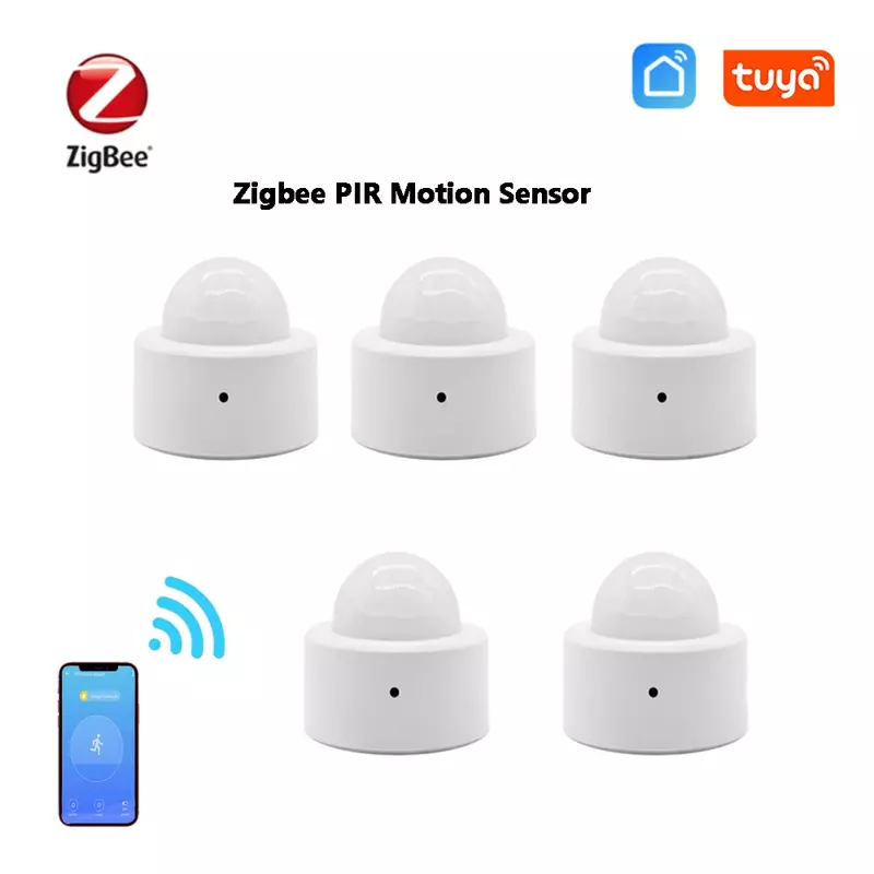 Sensor de movimiento inteligente Zigbee 3,0, Detector de movimiento humano, seguridad del hogar, trabajo con Tuya Smart Life Gateway, 1/5 unidades