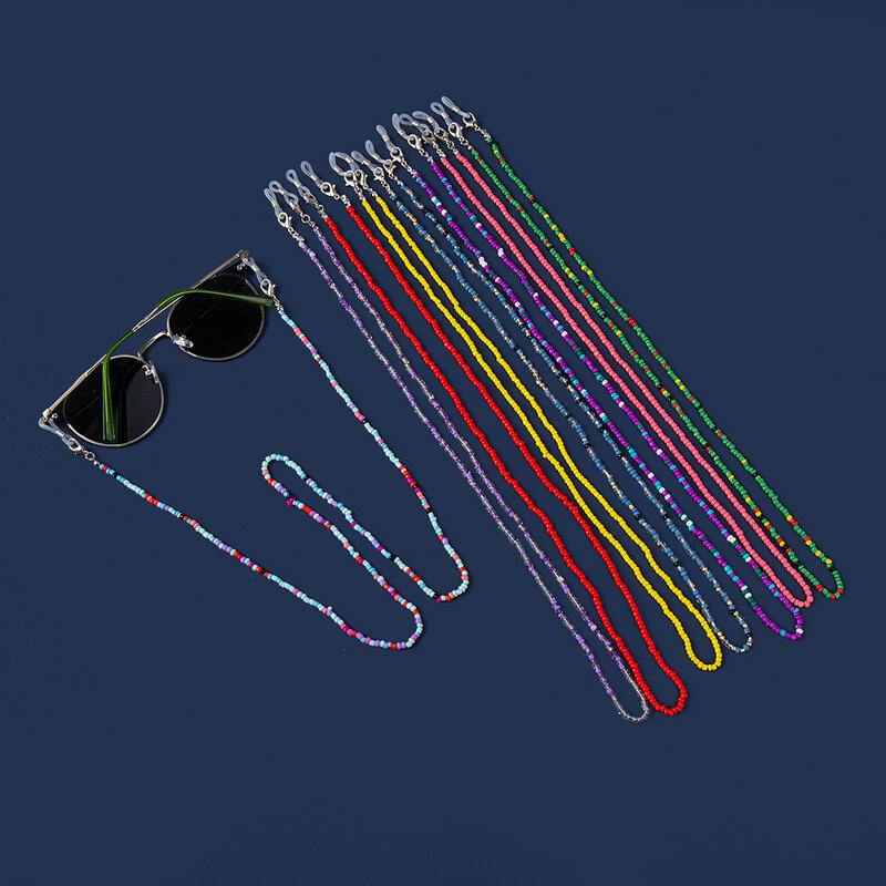 18 farben Mode Lesebrille Kette Retro Perlen Brillen Sonnenbrille Spektakel Kabel Neck Strap String Maske Kette Auge tragen