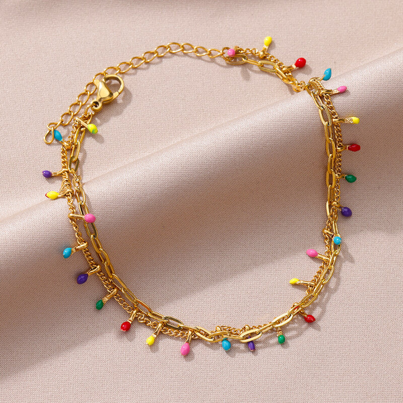Fußkettchen für Frauen Sommer Strand Accessoires Edelstahl Imitation Perlenkette Fußkettchen Gold Farbe Bein Armbänder Body chain Geschenke