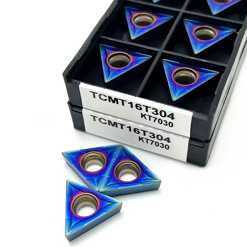 Nano Blue-inserto de carburo de tungsteno, 10 piezas, TCMT16T304, TCMT16T308, KT7030, TCMT 16T304, TCMT 16T308, herramientas de máquina de torno, alta calidad
