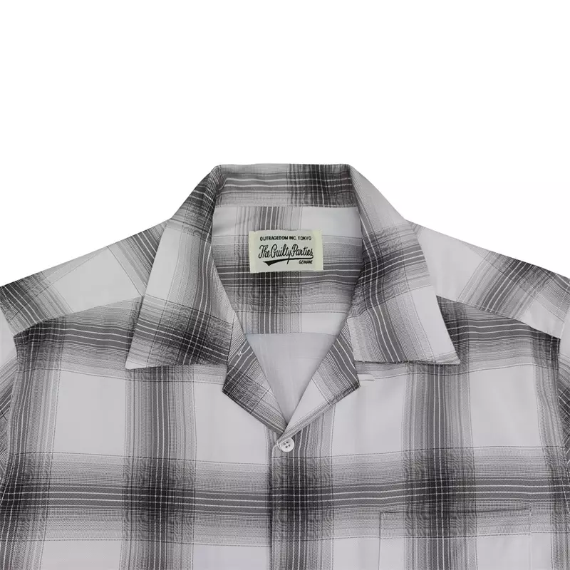 Wacko Mia-ストライププリントのポリエステルシャツ,Hajii長袖ボタン,上質なラペル,通気性のあるTシャツ,特大,男性と女性,新品